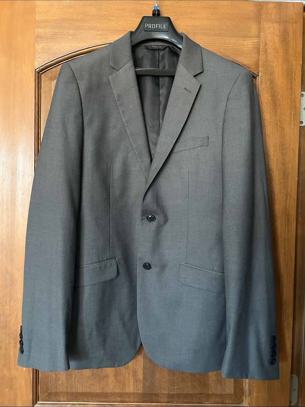 Men's Charcoal Two-Button Suit Jacket